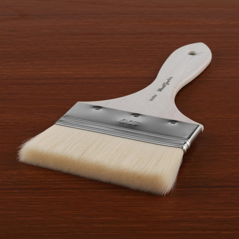 Creative Mark Mimik Synthetic Goat Hair Mottler Paint Brush 4" - Short Handle Flat Watercolor Brush- Soft, Absorbent, Synthetic Paint Brush for Watercolor, Oil & Acrylic- Rust-Proof Ferrule - Image 3